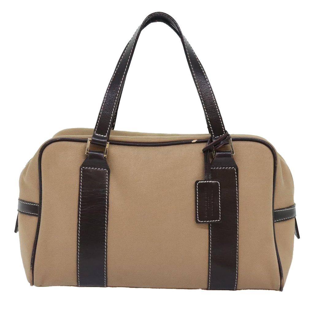 BURBERRY Blue Label Hand Bag Canvas Beige Gold bs18262