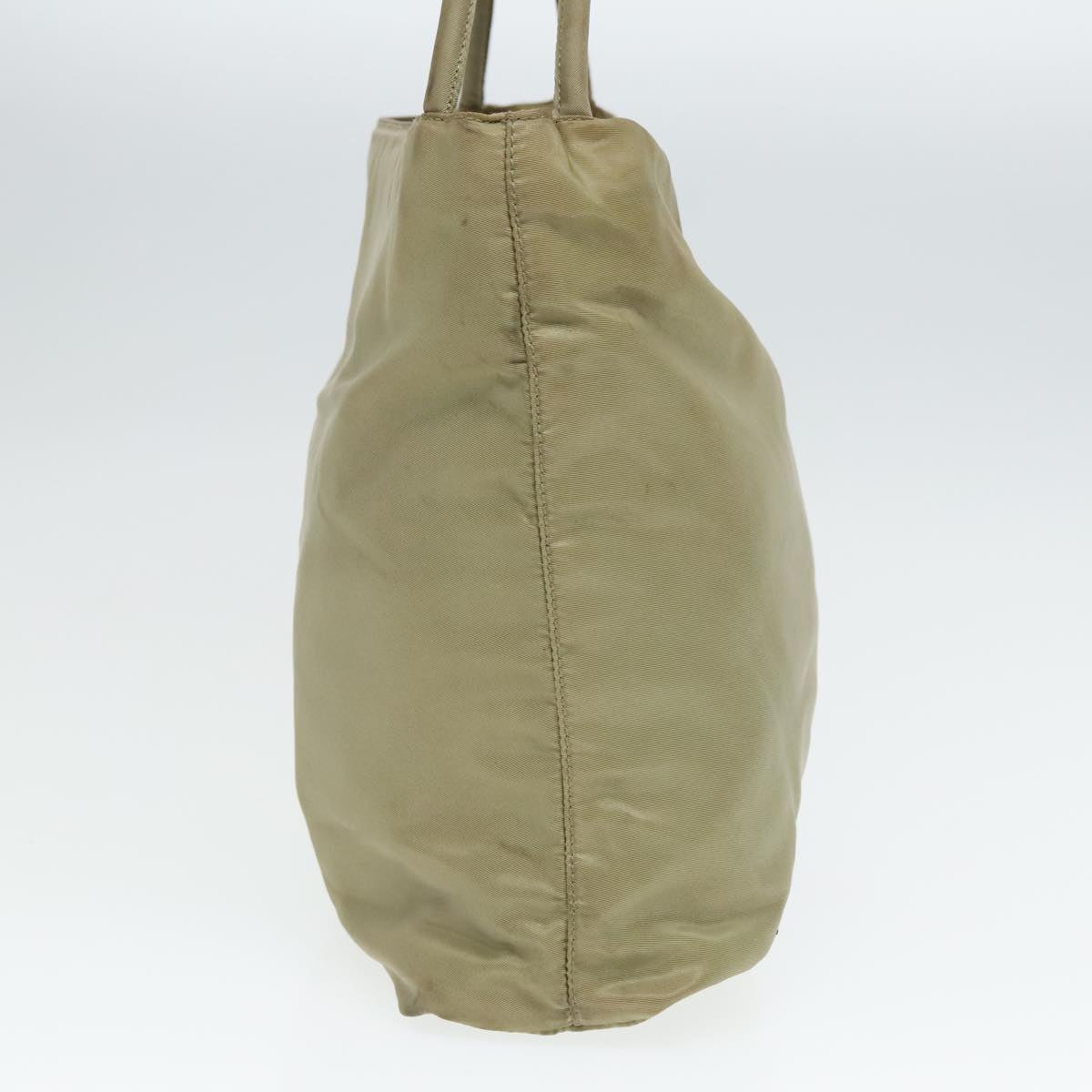 PRADA Tote Bag Nylon Beige Silver bs18439