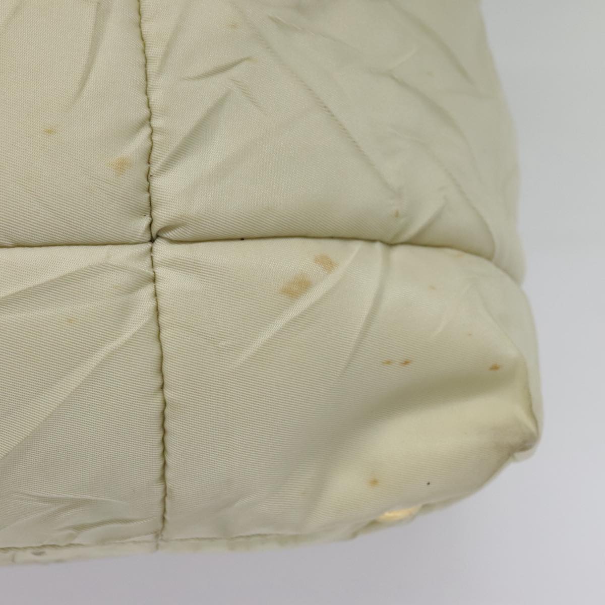 PRADA Hand Bag Nylon Beige Gold bs18507