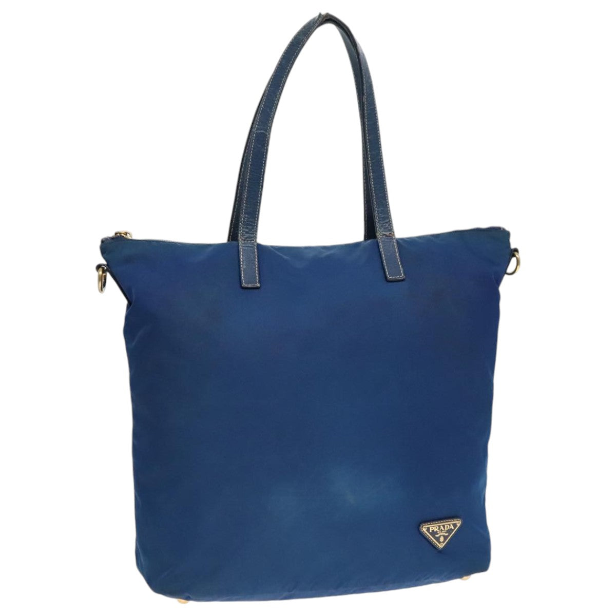 PRADA Tote Bag Nylon Blue Gold bs18821