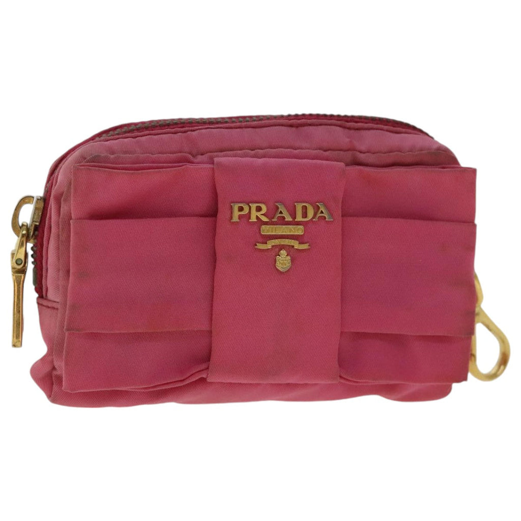 PRADA Pouch Nylon Pink Gold bs19124