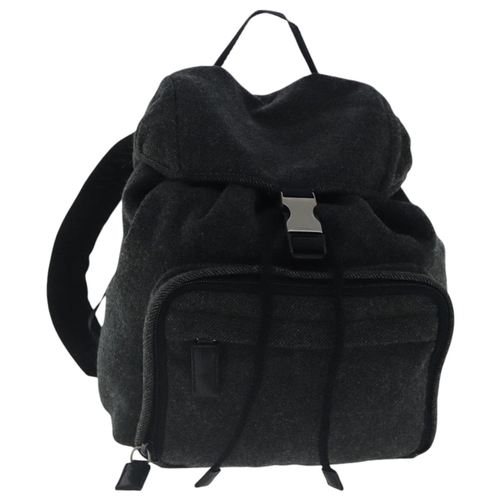 PRADA Backpack Wool Gray Silver bs19226
