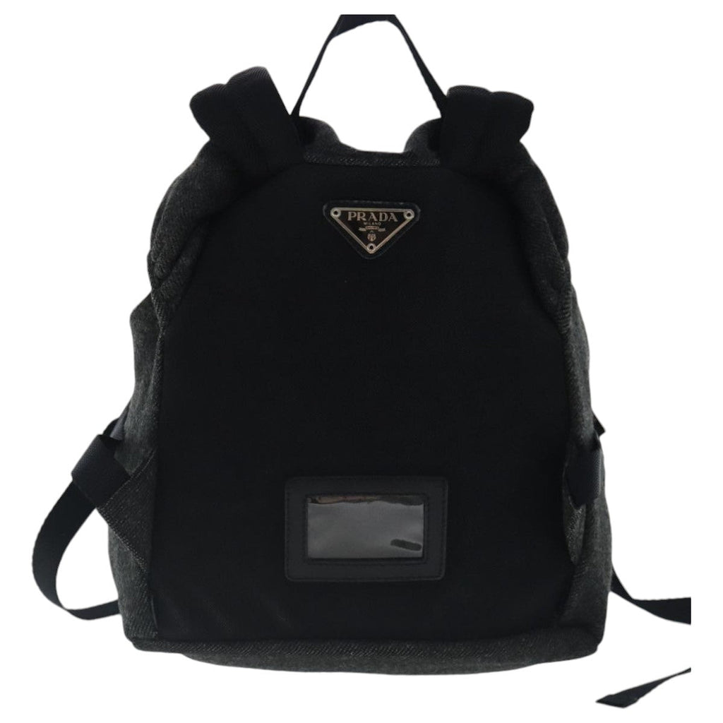 PRADA Backpack Wool Gray Silver bs19226