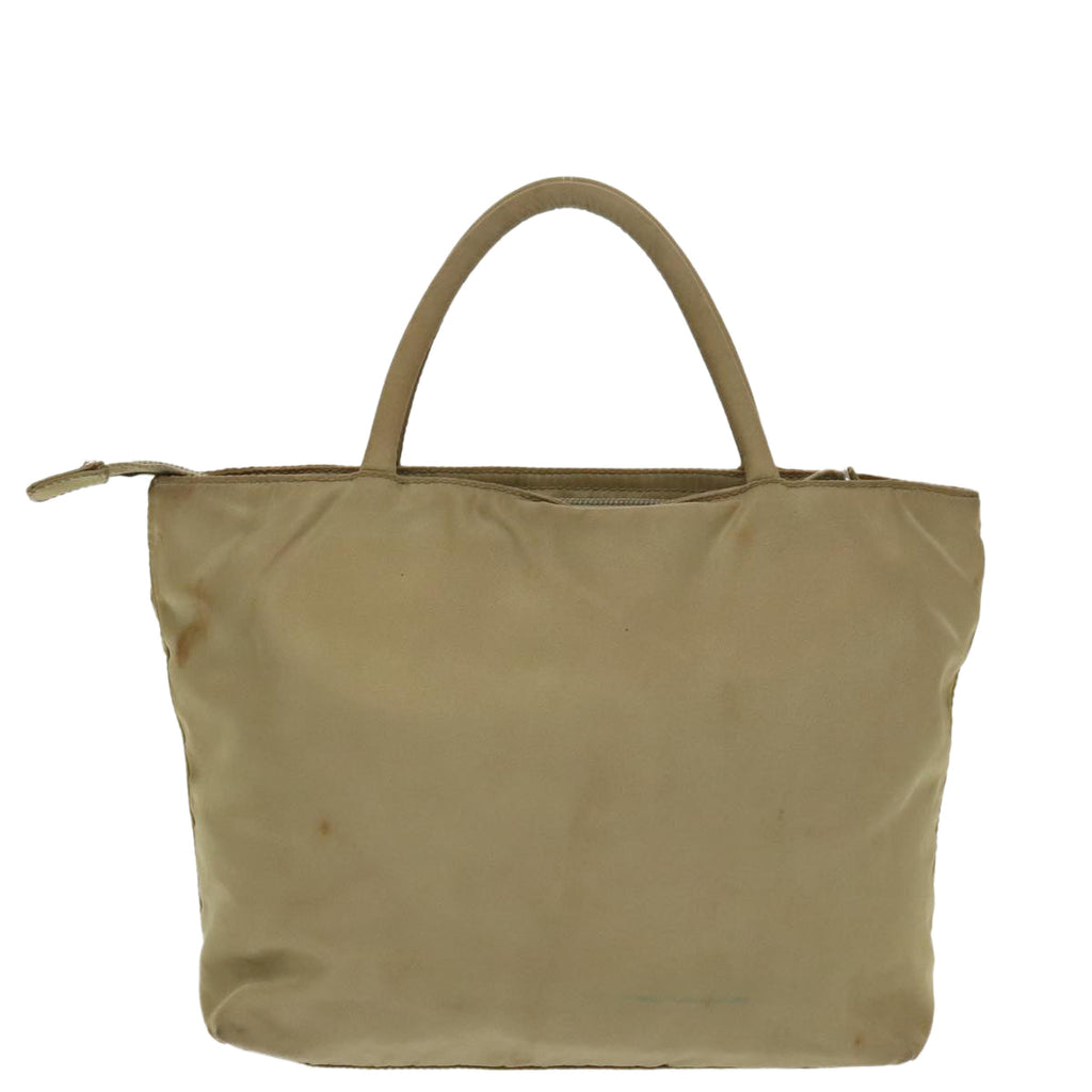 PRADA Tote Bag Nylon Beige Silver bs19437