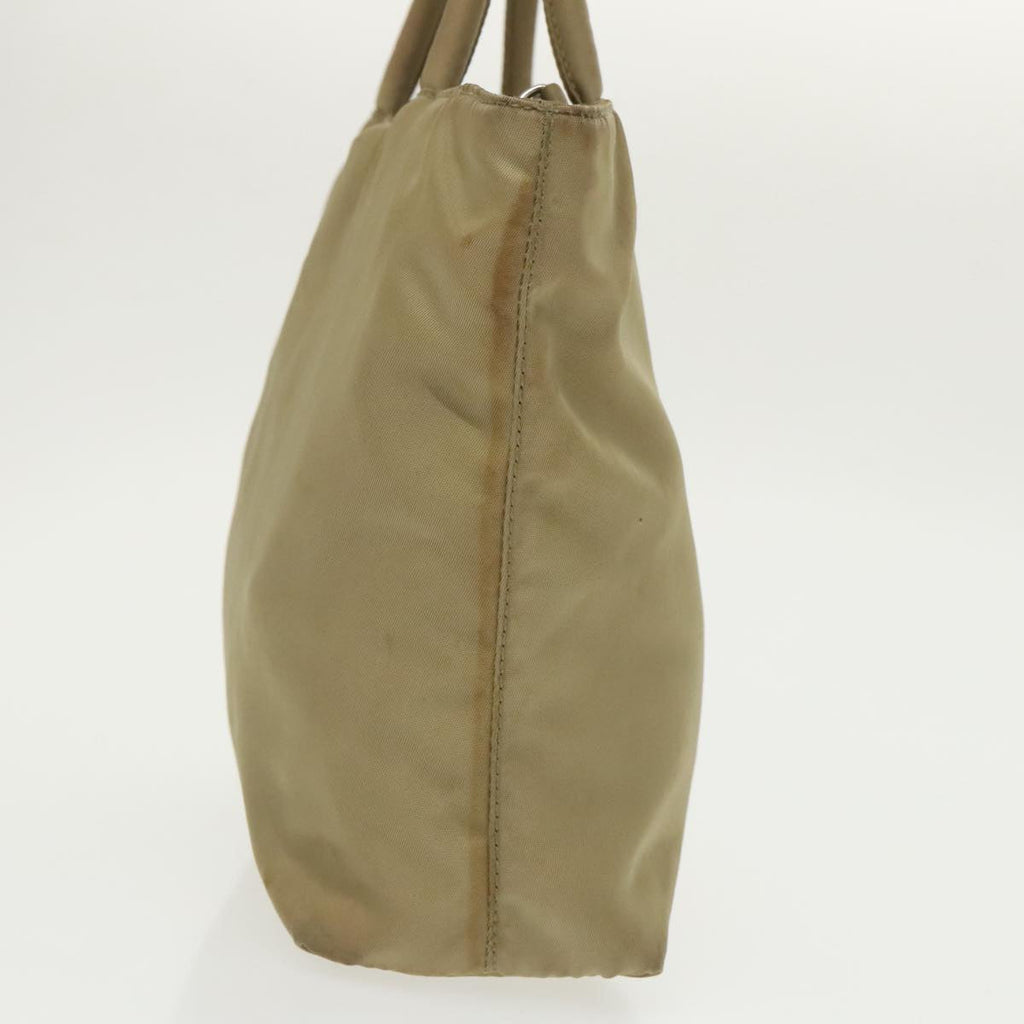 PRADA Tote Bag Nylon Beige Silver bs19437