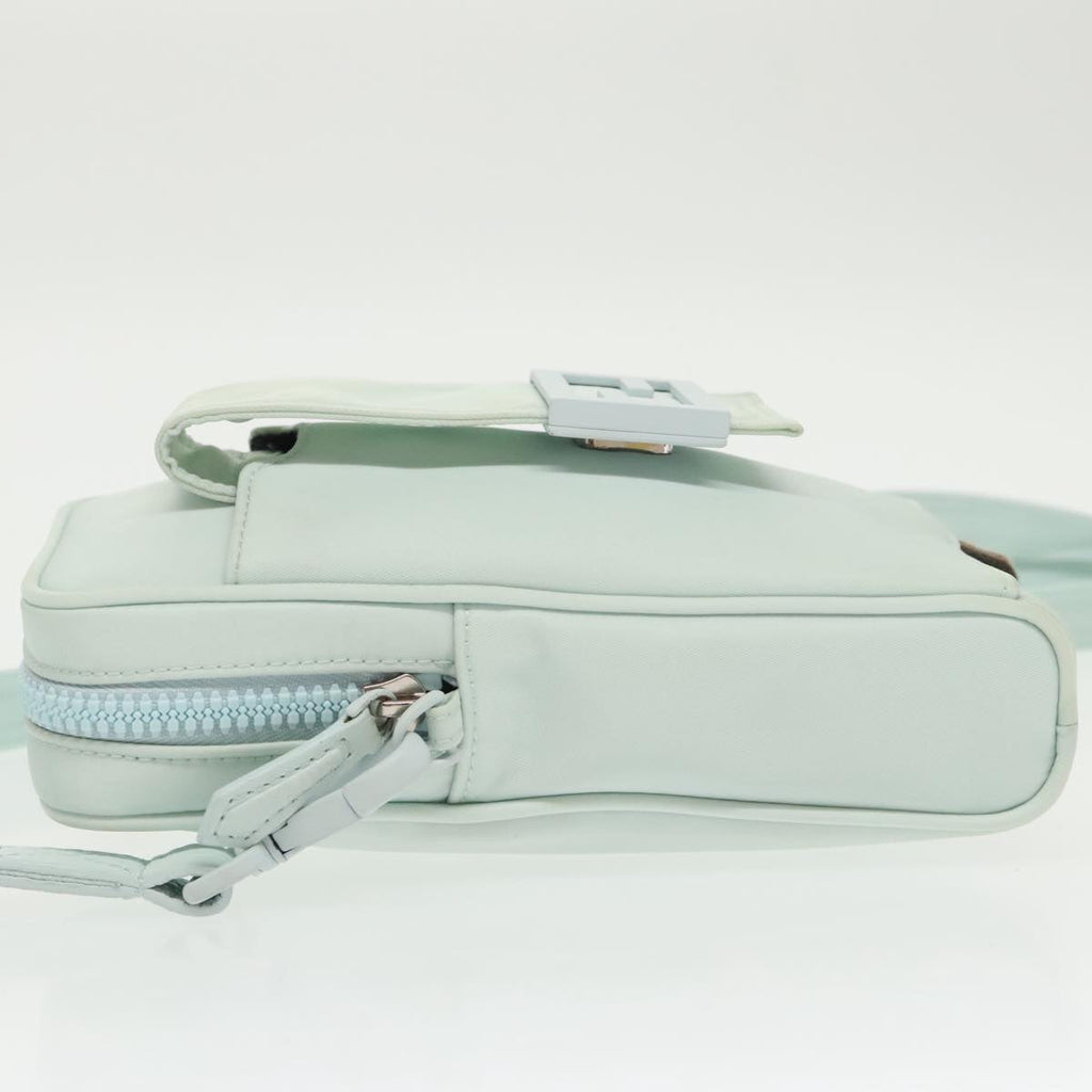 FENDI Shoulder Bag Nylon Light Blue Silver bs19694