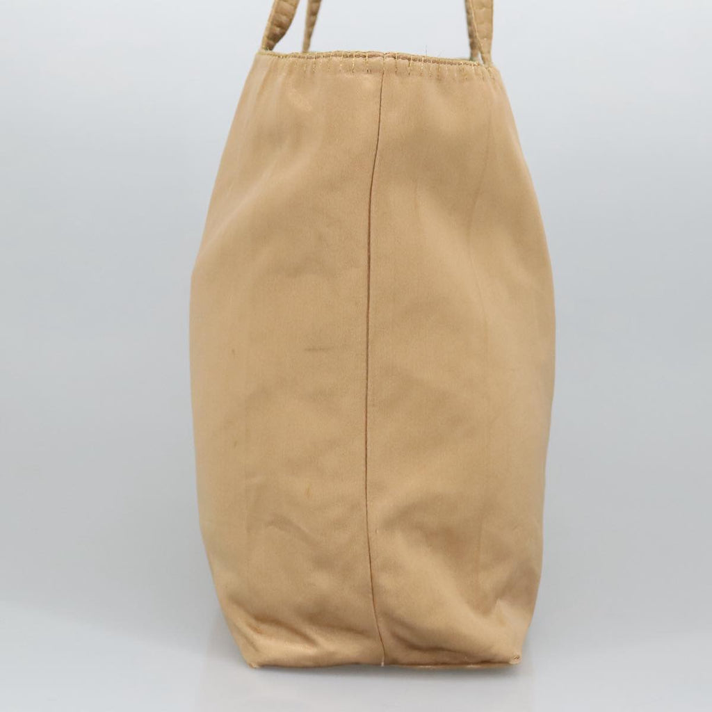 PRADA Tote Bag Satin Gold Tone Gold bs19851