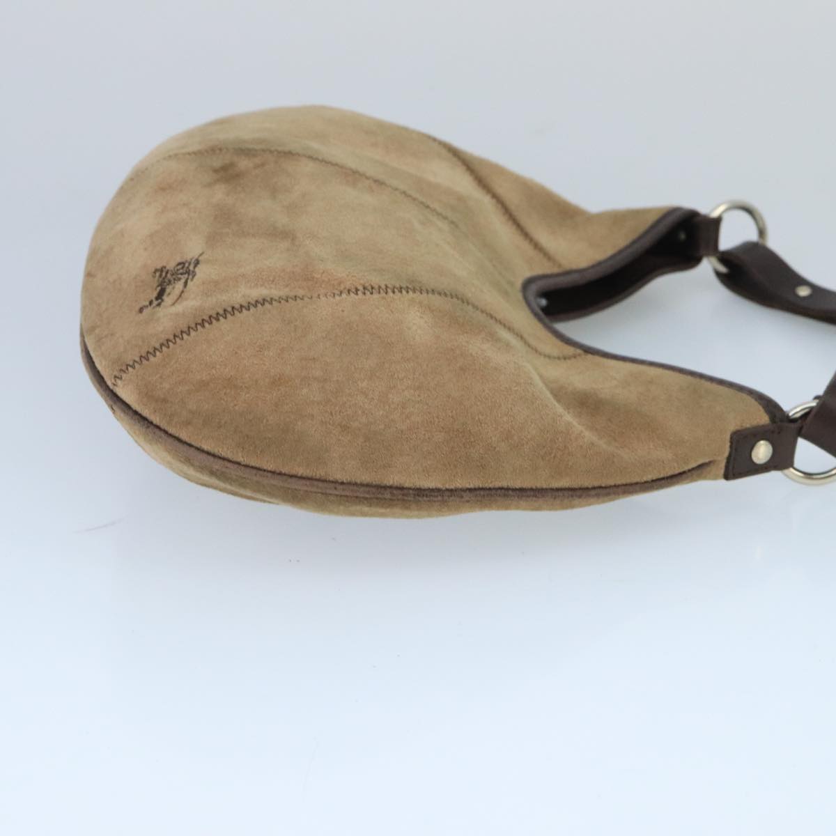 BURBERRY Blue Label Shoulder Bag Suede Brown Silver bs20013