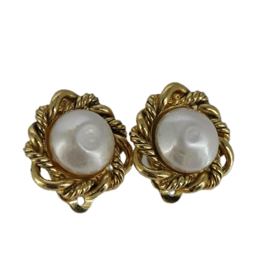 CHANEL Earring metal Gold CC bs20026