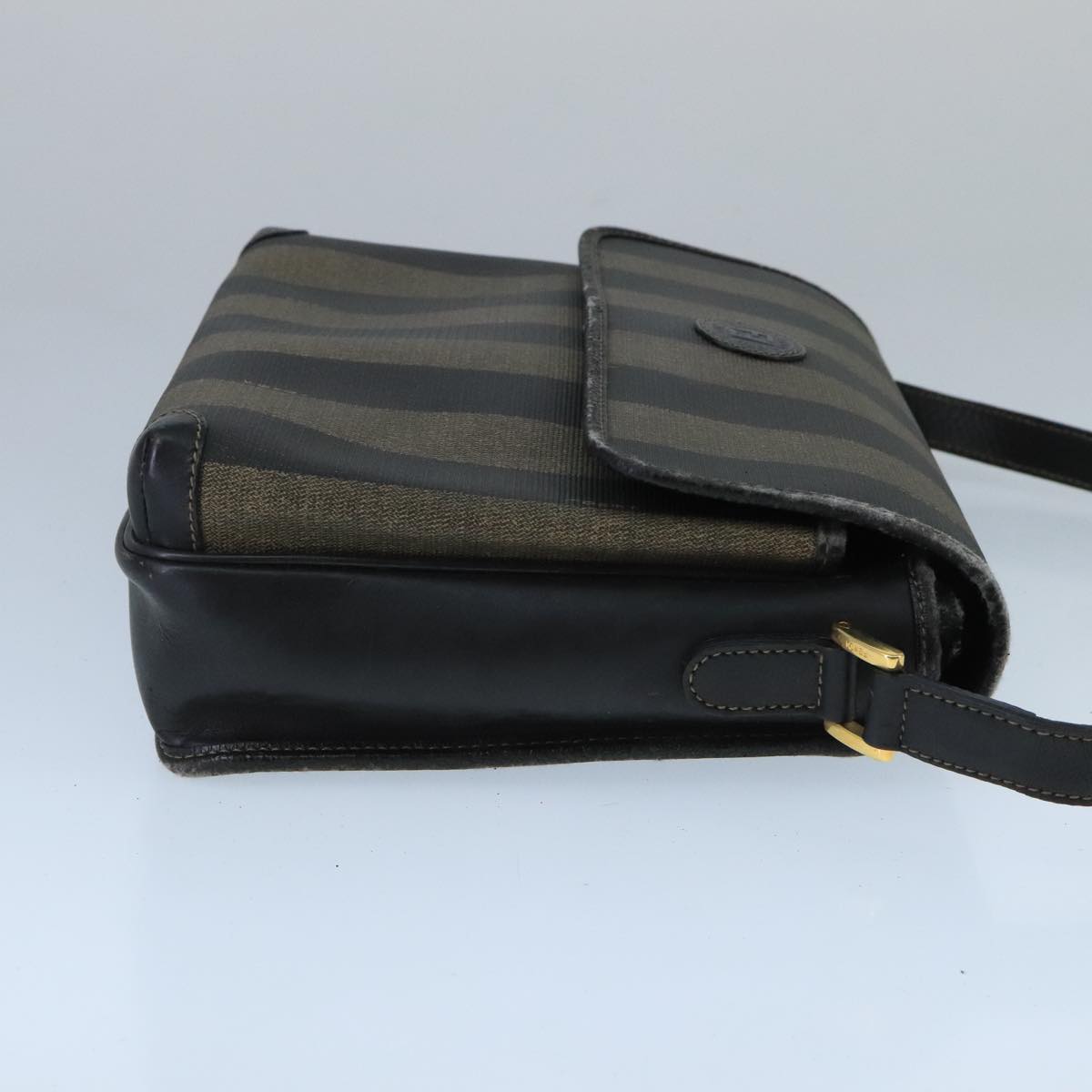 FENDI Pecan Canvas Shoulder Bag Brown Black bs20143