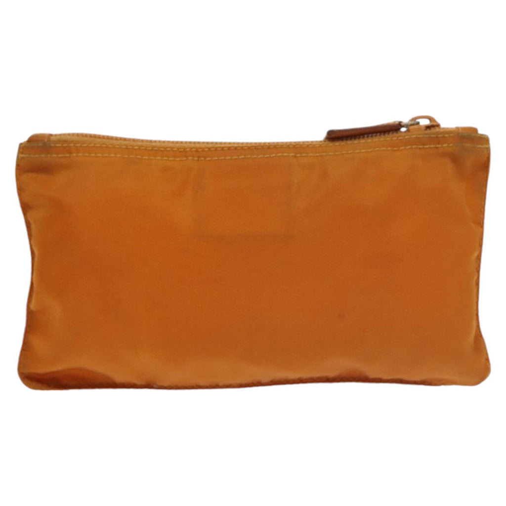PRADA Pouch Nylon Orange Silver bs20377