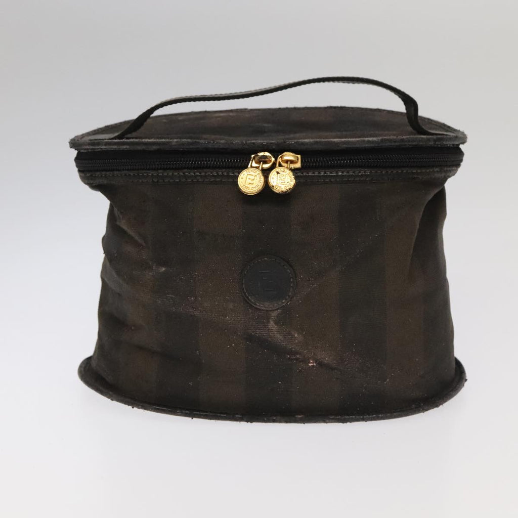 FENDI Pecan Canvas Vanity Pouch 2Set Black Brown bs20764