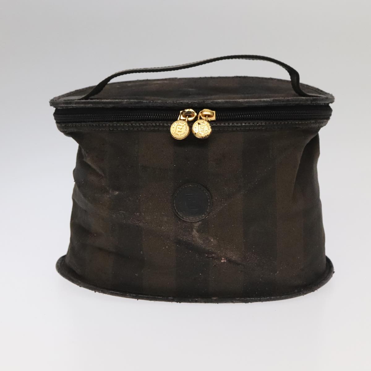 FENDI Pecan Canvas Vanity Pouch 2Set Black Brown bs20764