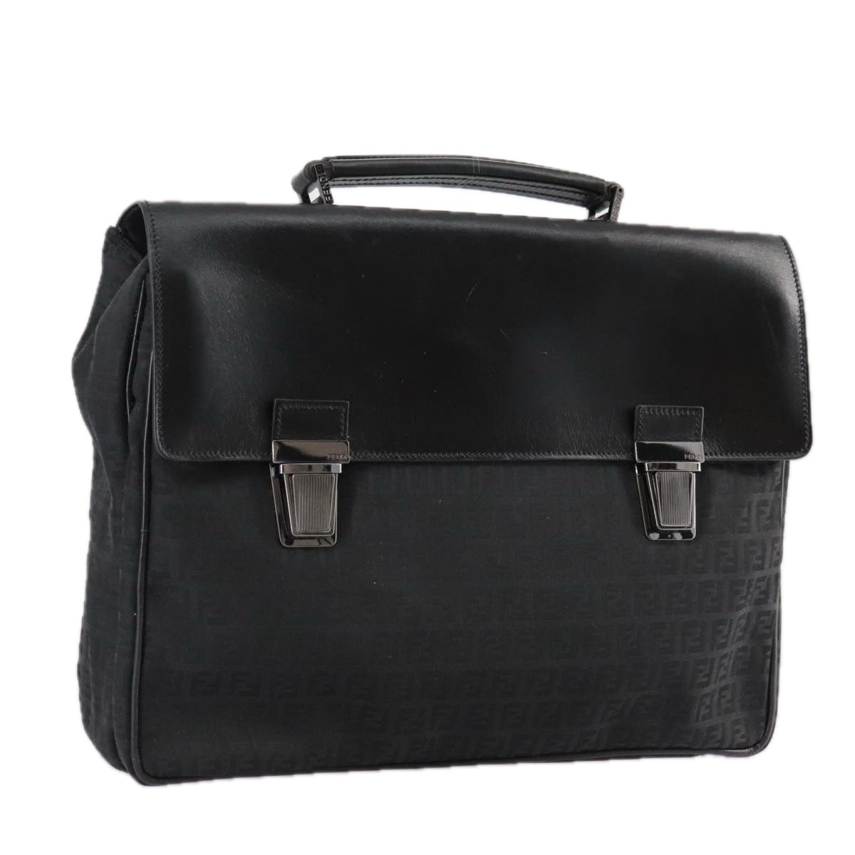 FENDI Zucchino Canvas Business Bag Black bs20925