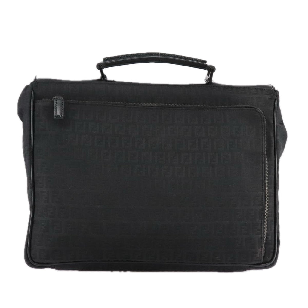 FENDI Zucchino Canvas Business Bag Black bs20925