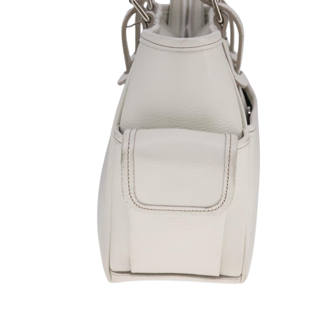BURBERRY Hand Bag Leather White Silver bs21997