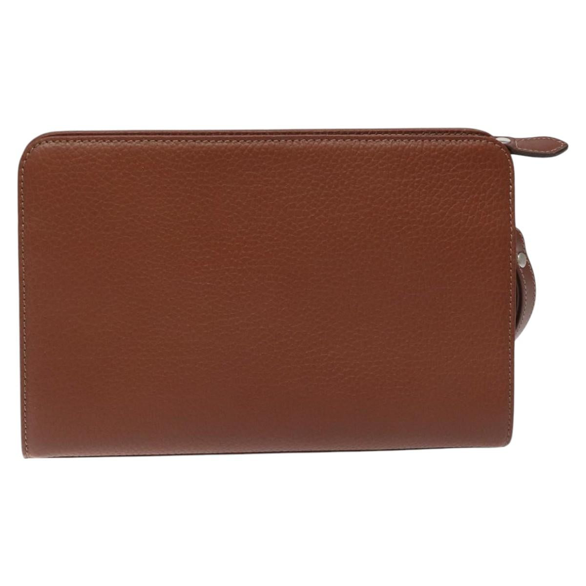 BURBERRY Clutch Bag Leather Brown bs22434