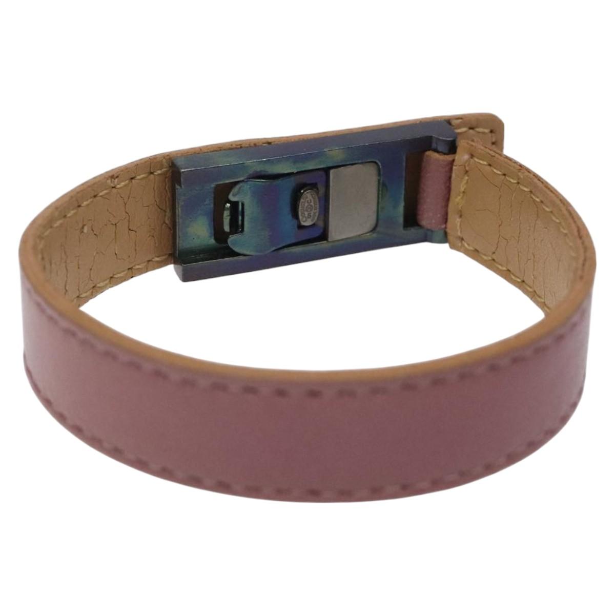 CHANEL Bracelet Leather Purple CC bs23239