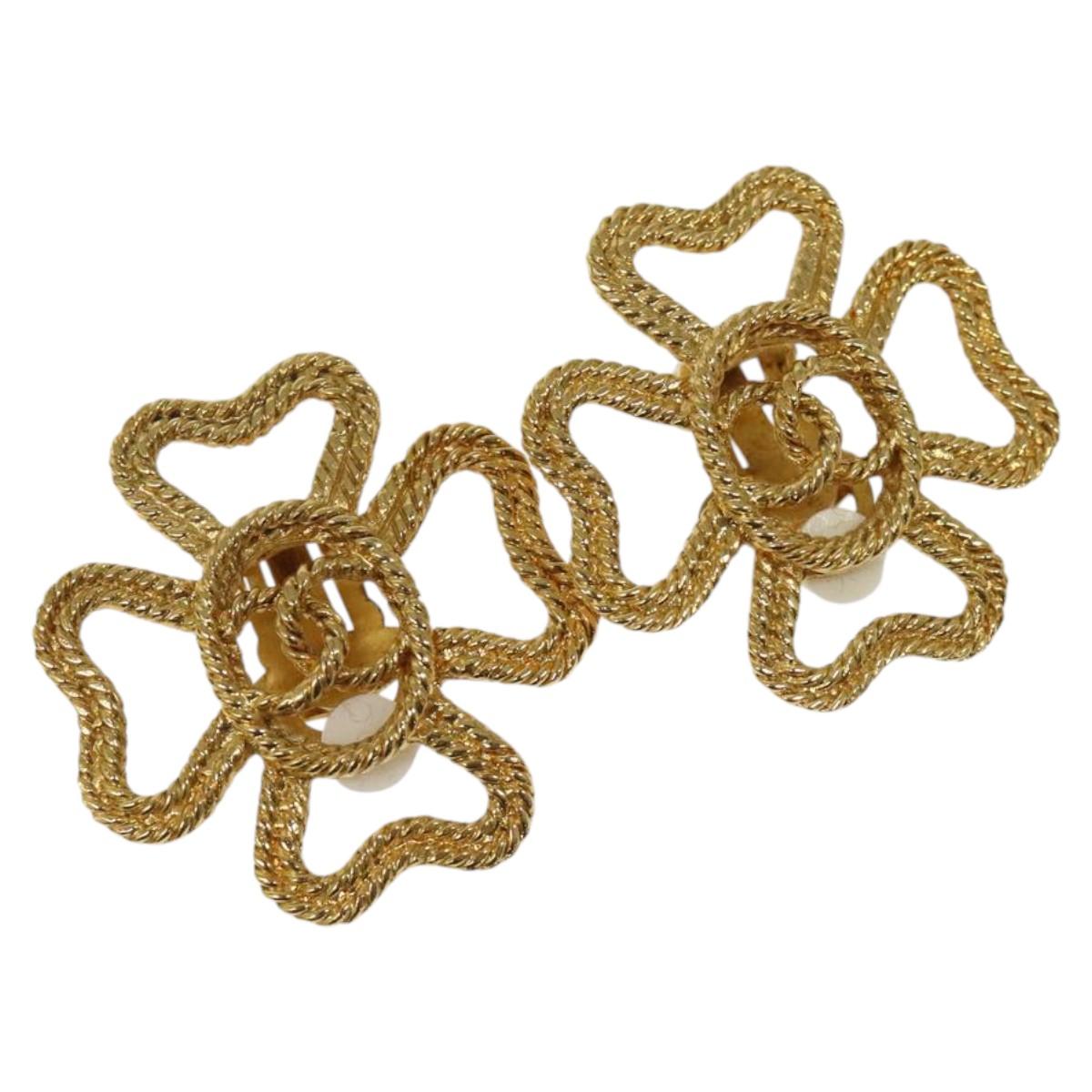 CHANEL COCO Mark Earring metal Gold CC bs23588V