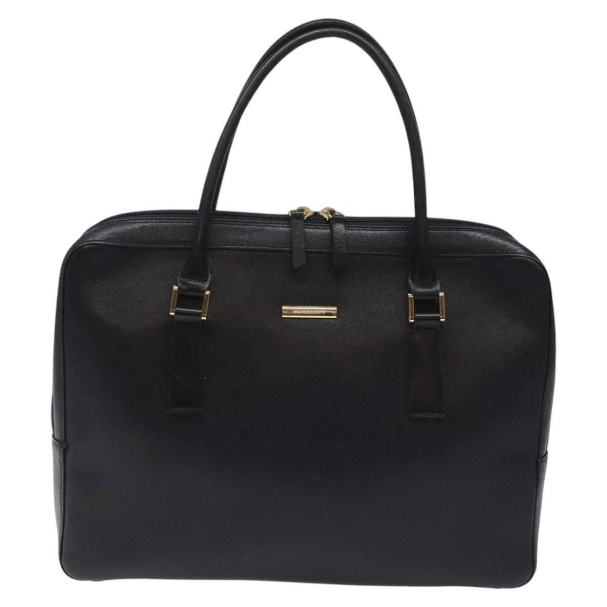 BURBERRY Hand Bag Leather Black Gold bs23608