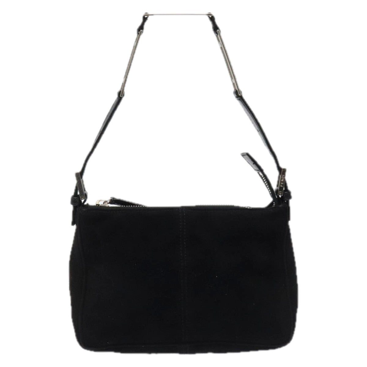 FENDI Hand Bag Suede Black Silver bs23619