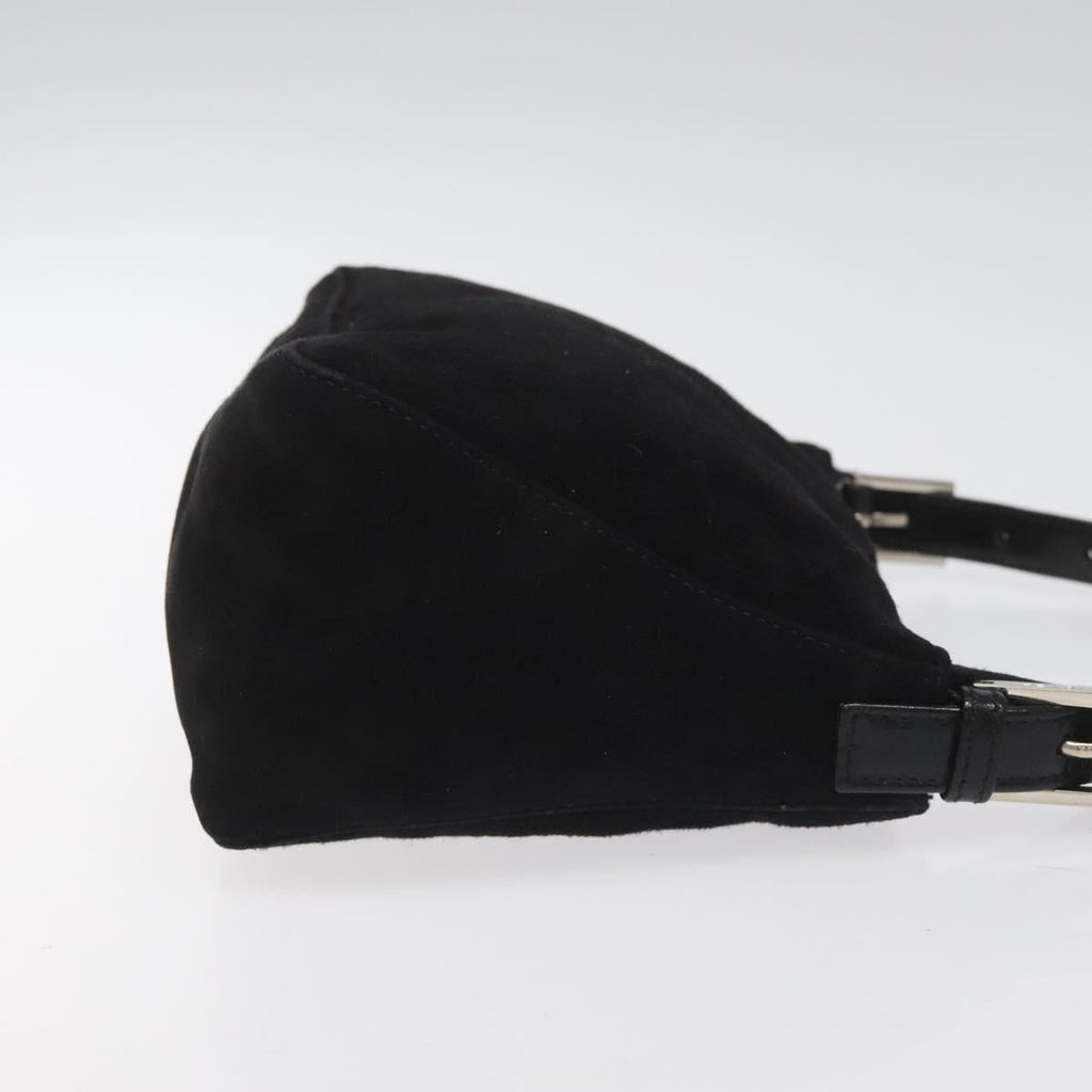 FENDI Hand Bag Suede Black Silver bs23619