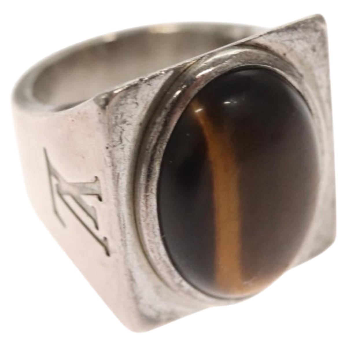 LOUIS VUITTON Chevalier Ring metal Silver M64903 #16(JP Size) LV bs24129