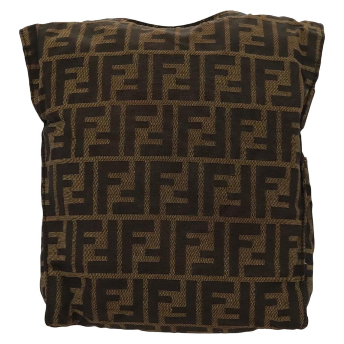 FENDI Zucca Canvas Shoulder Bag Black Brown Silver bs24205