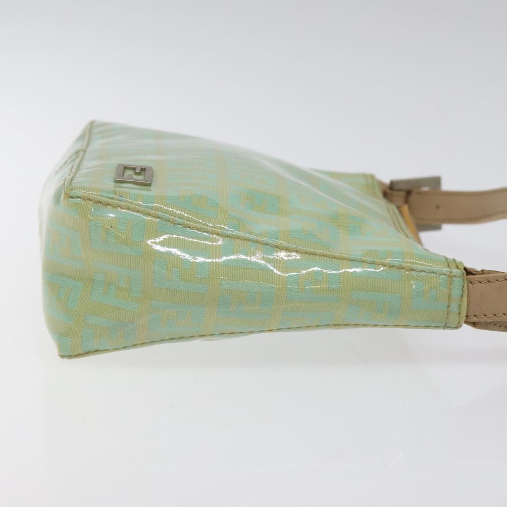 FENDI Zucchino Canvas Hand Bag Peppermint Silver bs24337