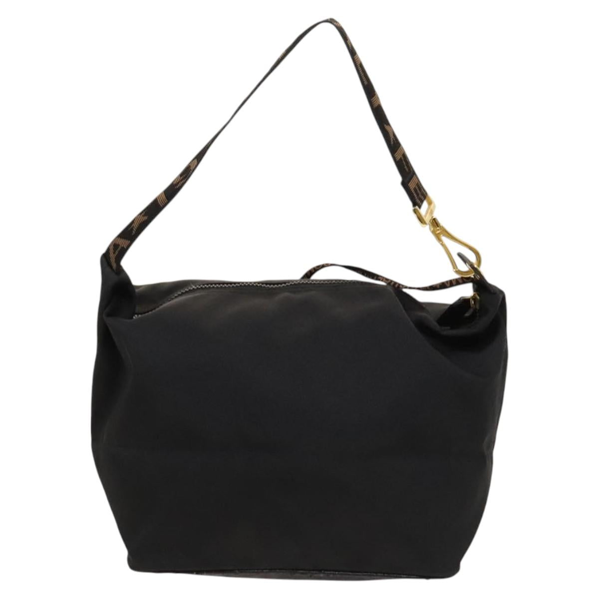 FENDI Shoulder Bag Nylon Black Gold bs24463