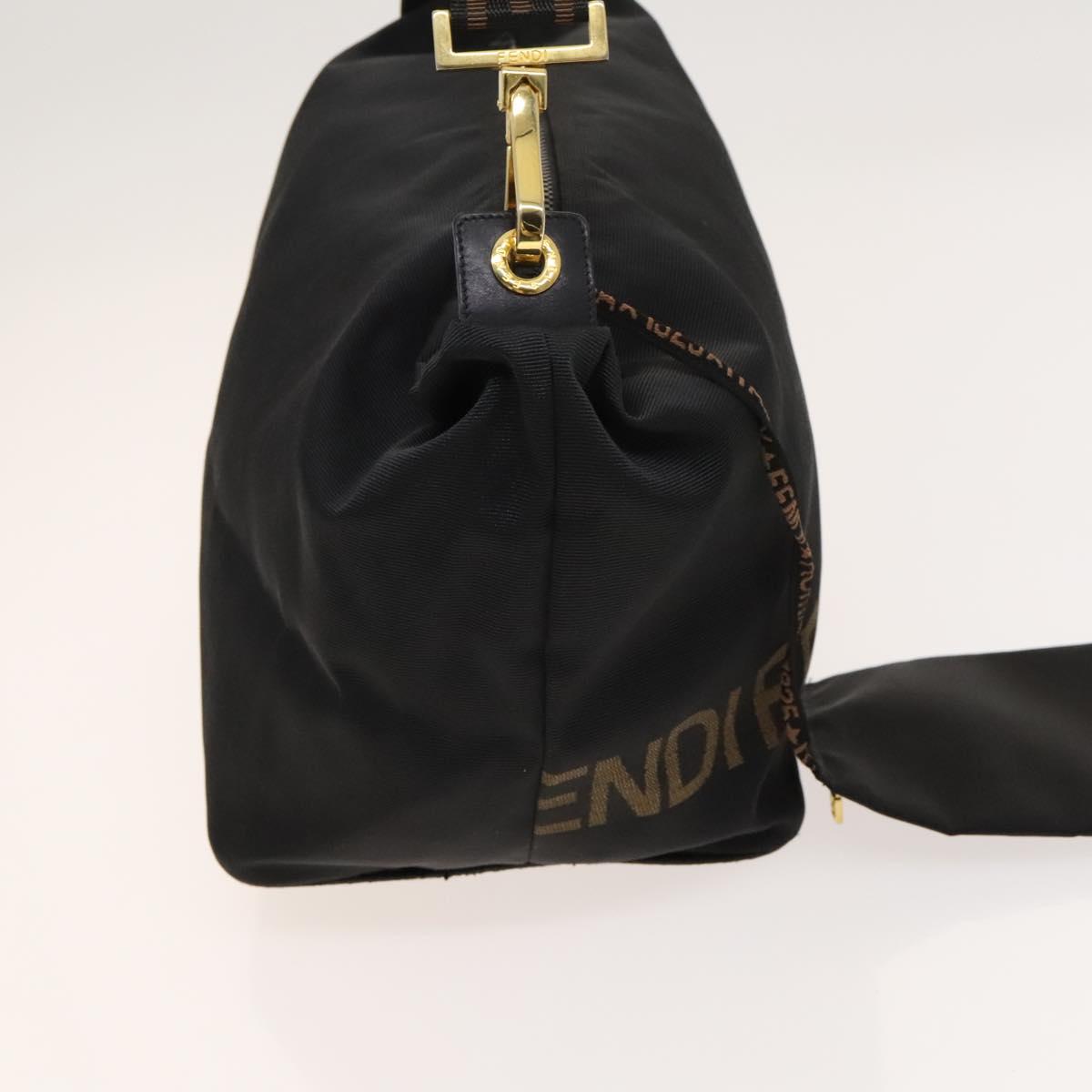 FENDI Shoulder Bag Nylon Black Gold bs24463