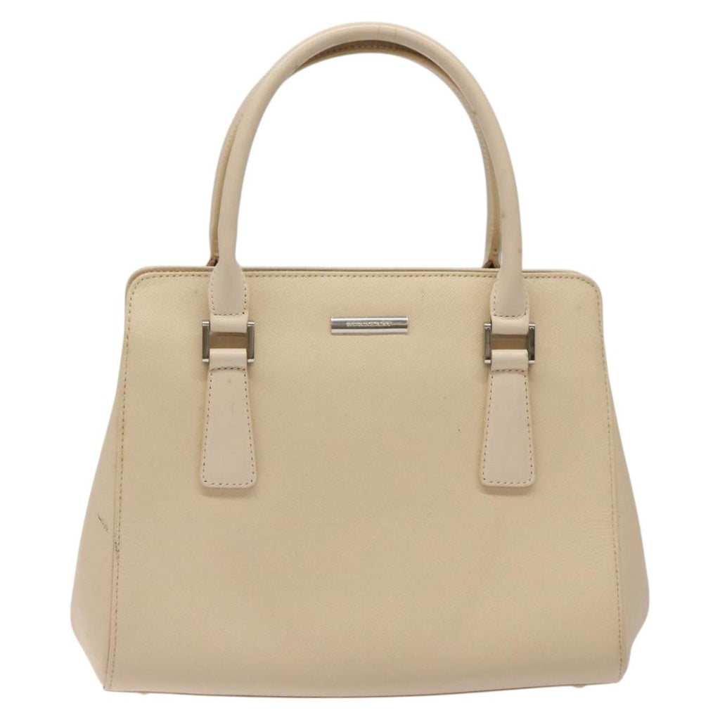 BURBERRY Hand Bag Leather Beige Silver bs24585