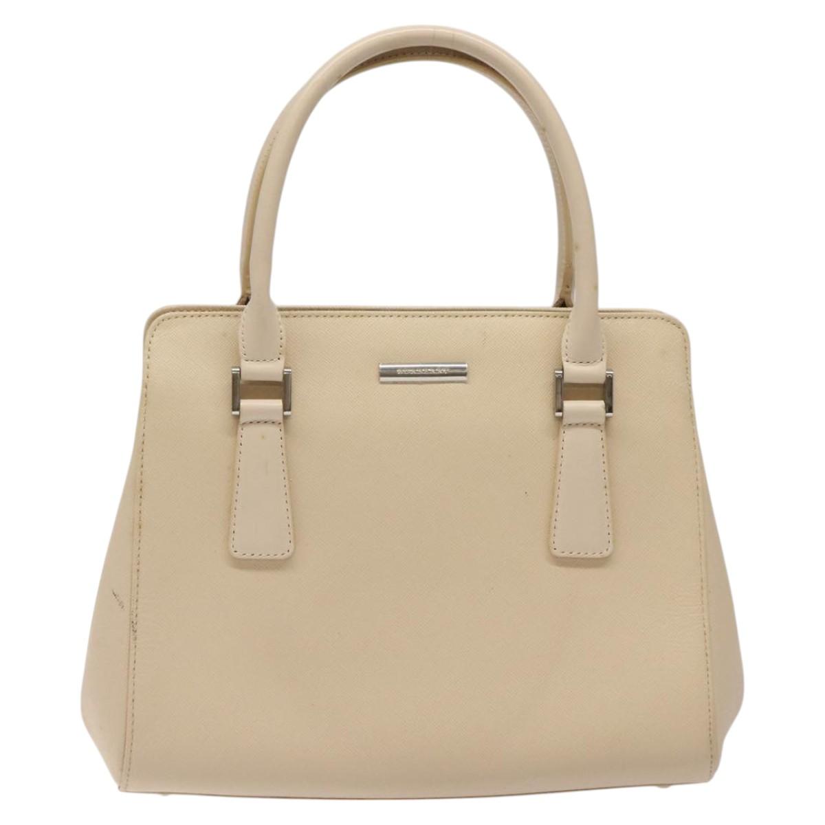 BURBERRY Hand Bag Leather Beige Silver bs24585