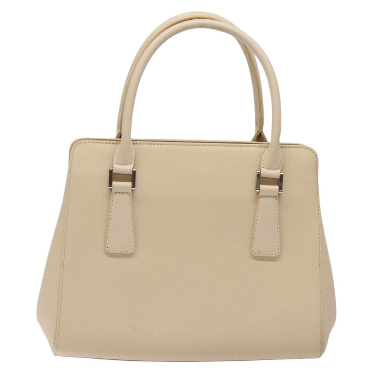 BURBERRY Hand Bag Leather Beige Silver bs24585