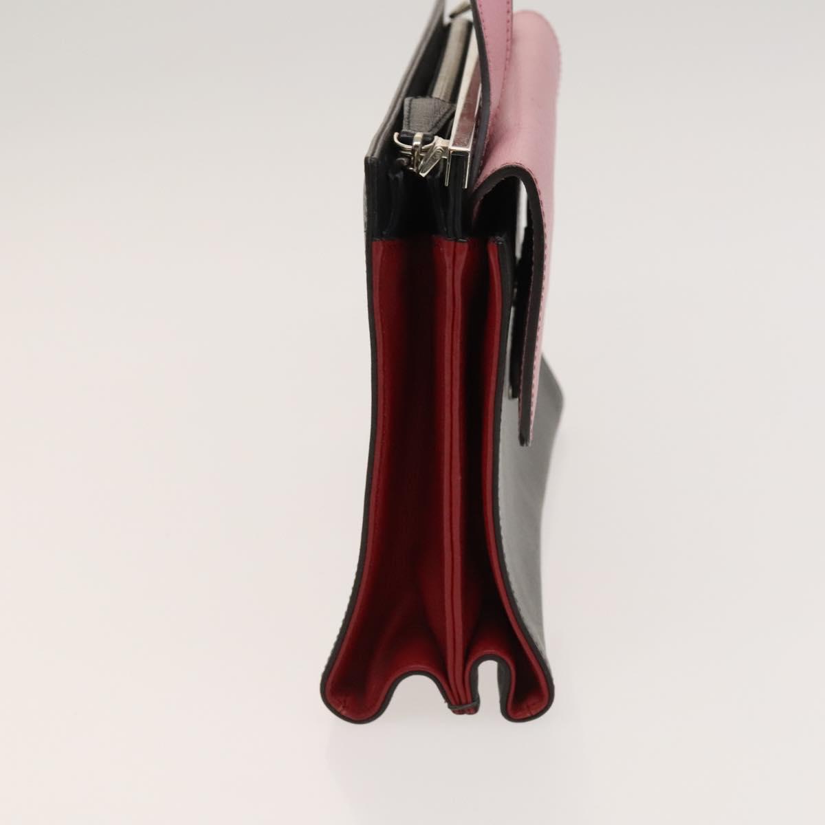 FENDI Hand Bag Leather 2way Gray Silver bs24671