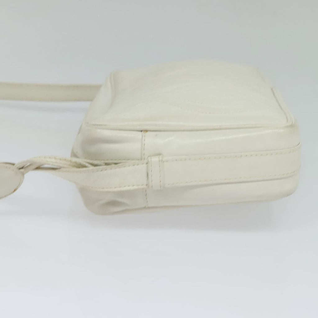 FENDI Shoulder Bag Leather White Silver bs24774