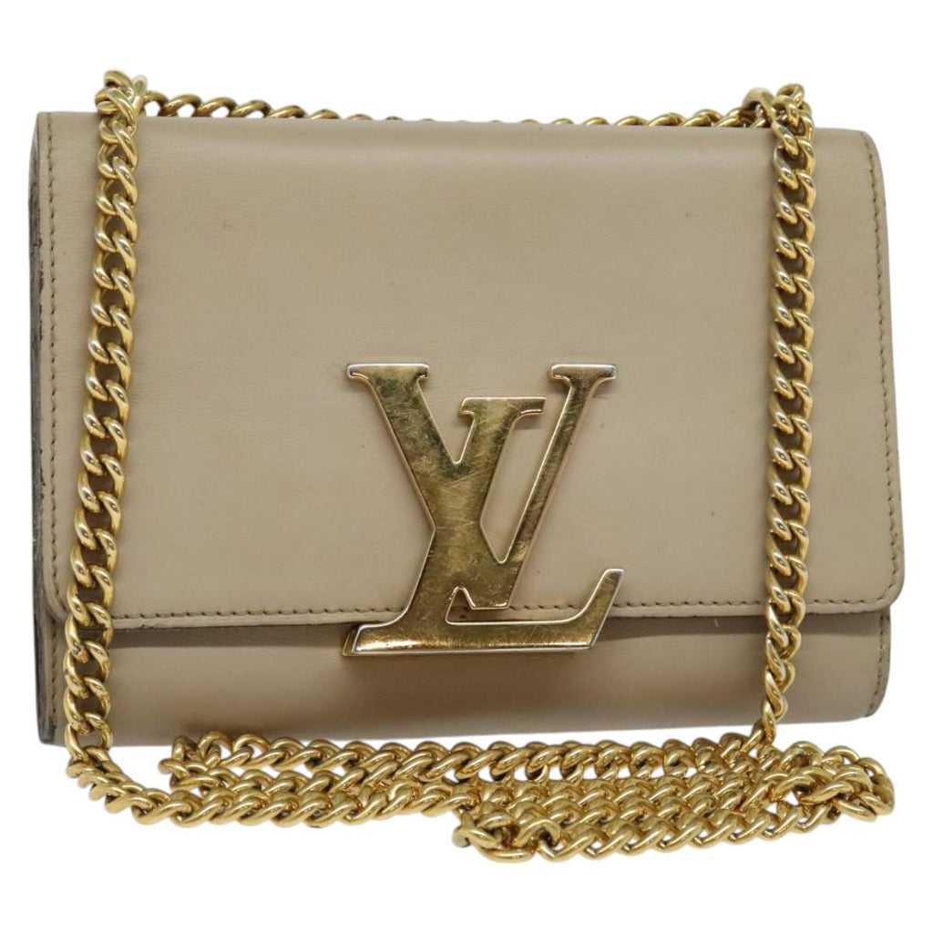 LOUIS VUITTON Pochette Louise GM Shoulder Bag Leather Beige M51632 bs24820