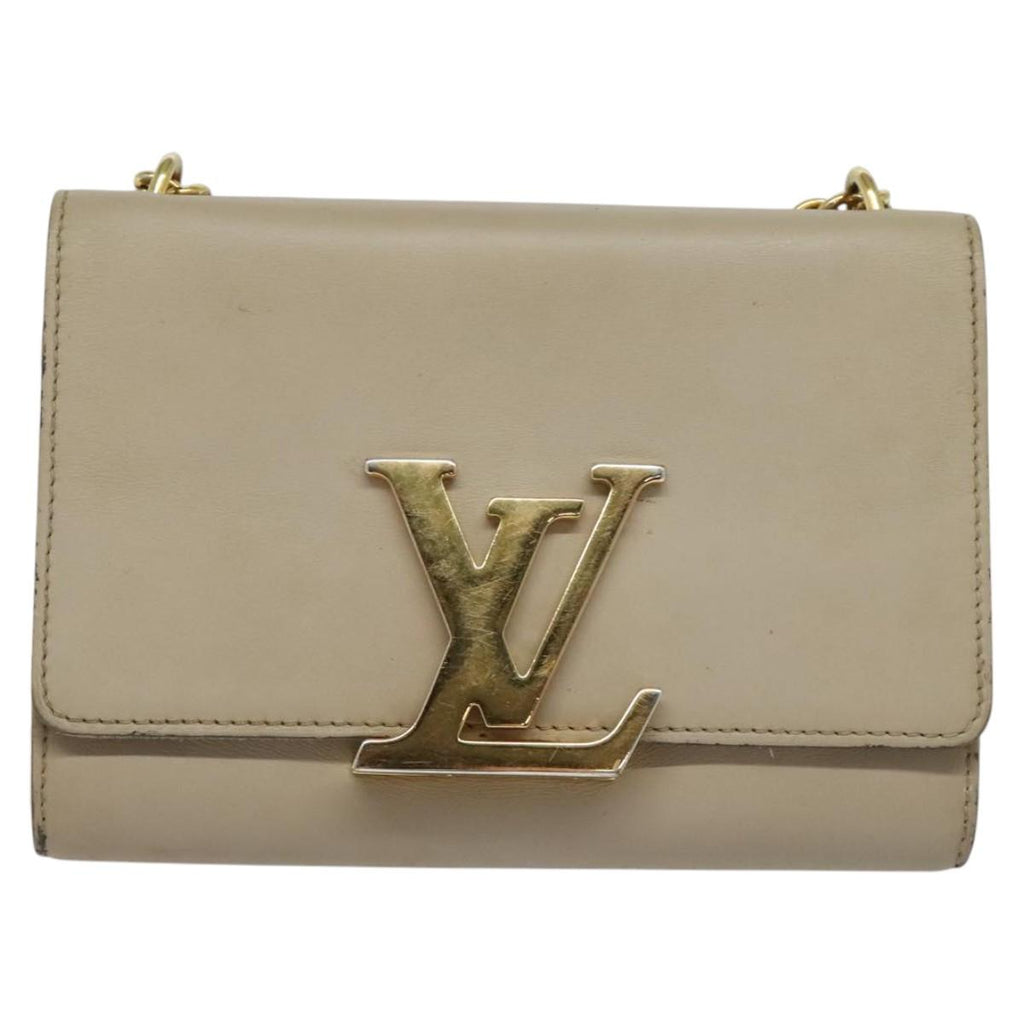 LOUIS VUITTON Pochette Louise GM Shoulder Bag Leather Beige M51632 bs24820