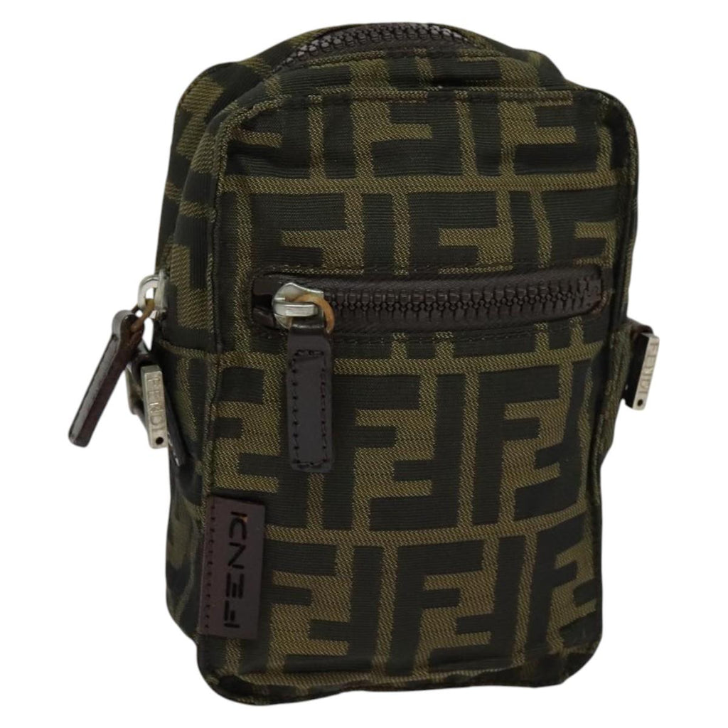 FENDI Zucca Canvas Shoulder Bag Black Brown bs24898