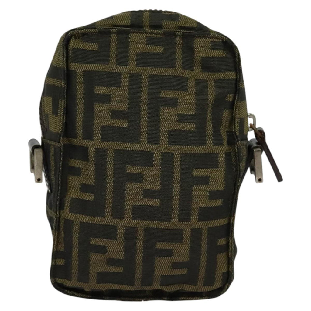 FENDI Zucca Canvas Shoulder Bag Black Brown bs24898