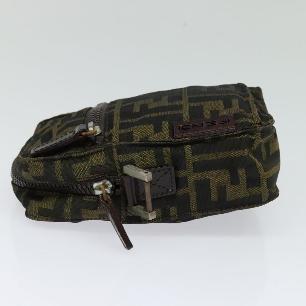 FENDI Zucca Canvas Shoulder Bag Black Brown bs24898