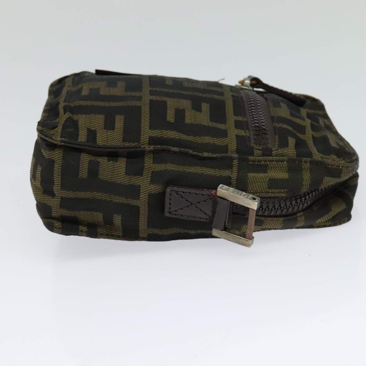 FENDI Zucca Canvas Shoulder Bag Black Brown bs24898