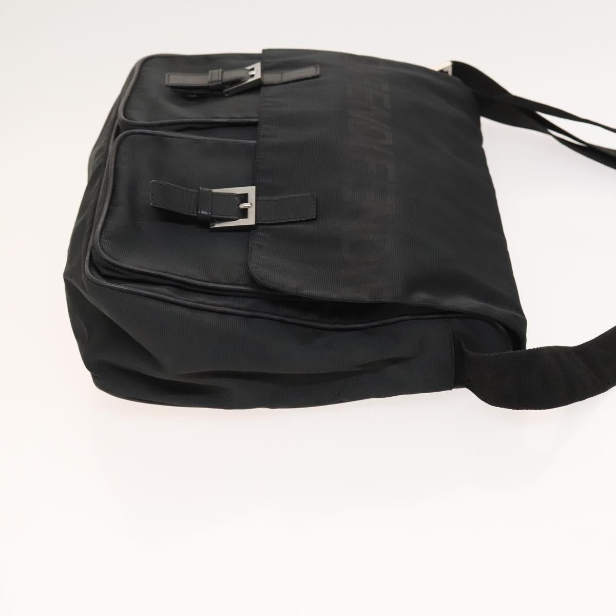 FENDI Shoulder Bag Nylon Black Silver bs24965