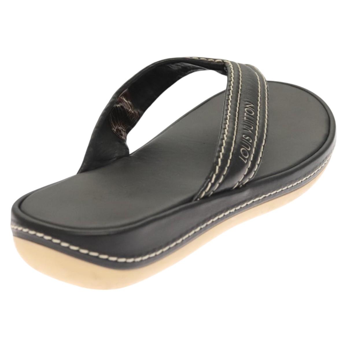LOUIS VUITTON Sandals Leather Black LV bs25039