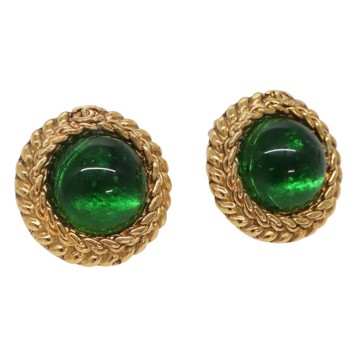 CHANEL Earring metal Gold CC bs25107