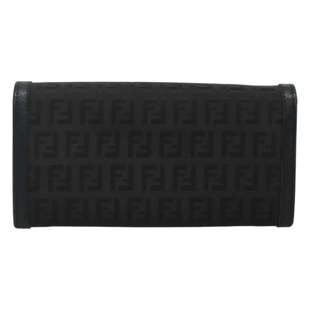 FENDI Zucchino Canvas Long Wallet Black bs25132