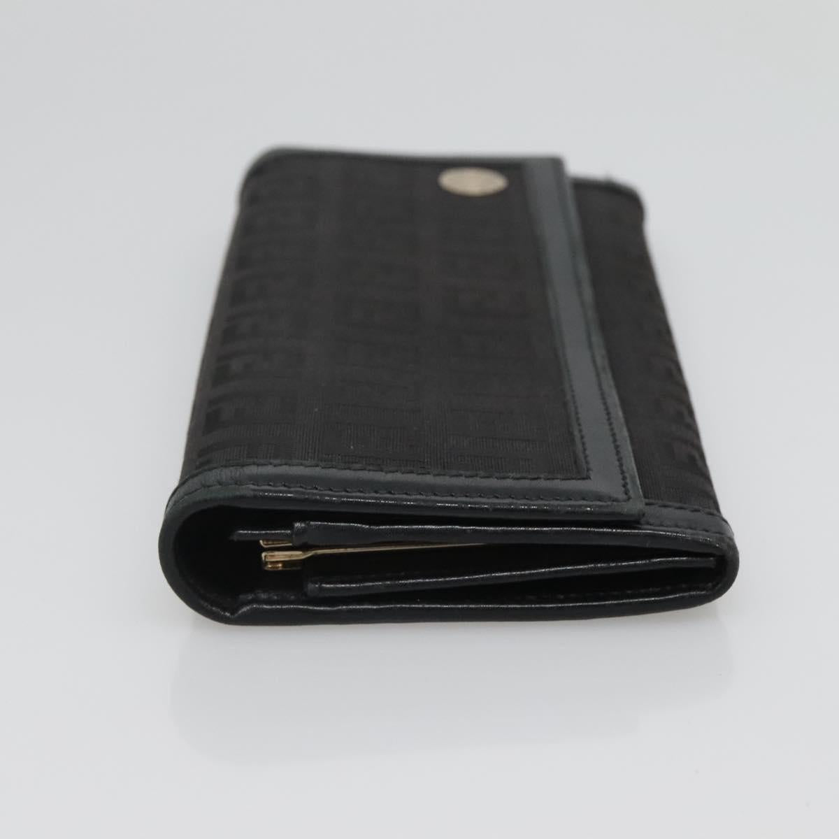 FENDI Zucchino Canvas Long Wallet Black bs25132