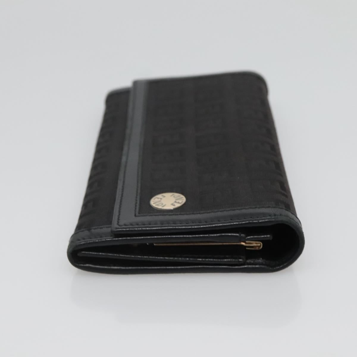 FENDI Zucchino Canvas Long Wallet Black bs25132