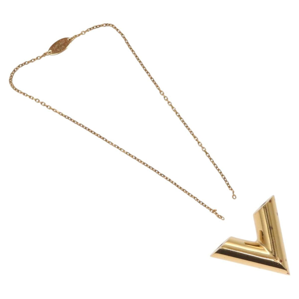 LOUIS VUITTON Essential V Necklace metal Gold MP1465 LV bs25185