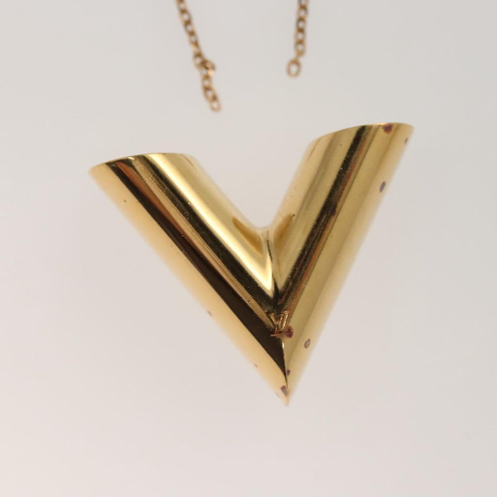 LOUIS VUITTON Essential V Necklace metal Gold MP1465 LV bs25185